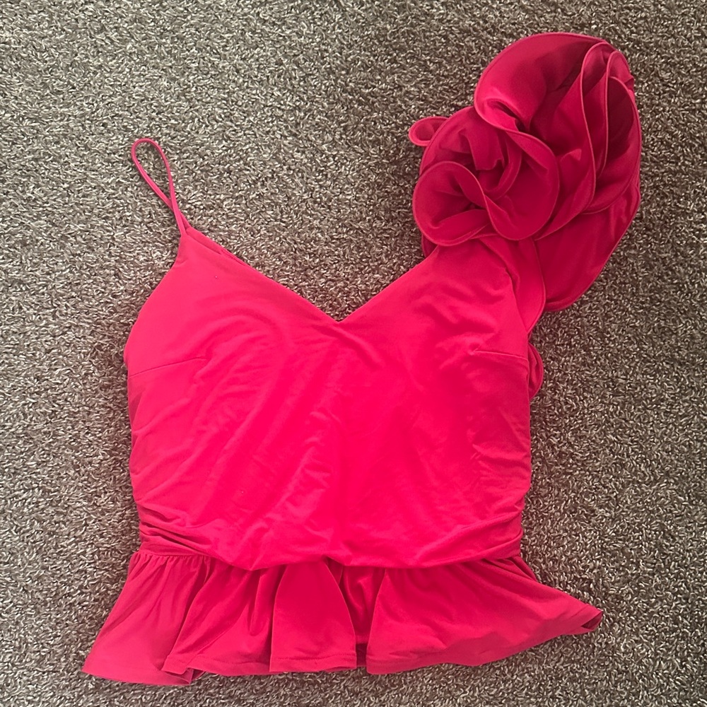 Women’s One-Shoulder Ruffle Peplum Top